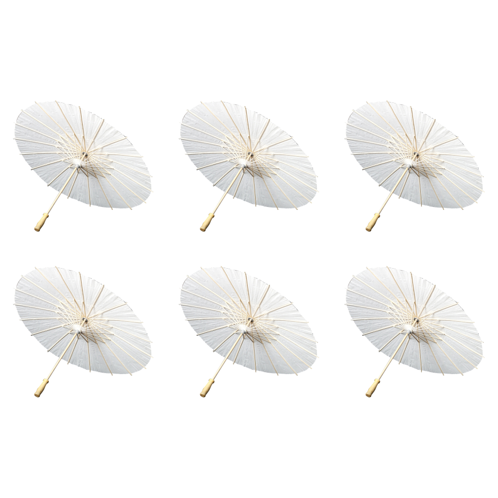 30-1PCS Wit Papier Parasol Paraplu DIY Foto Cosplay Prop Bamboe Paraplu Voor Bruiloft Zomer Strand Decor: MULTI