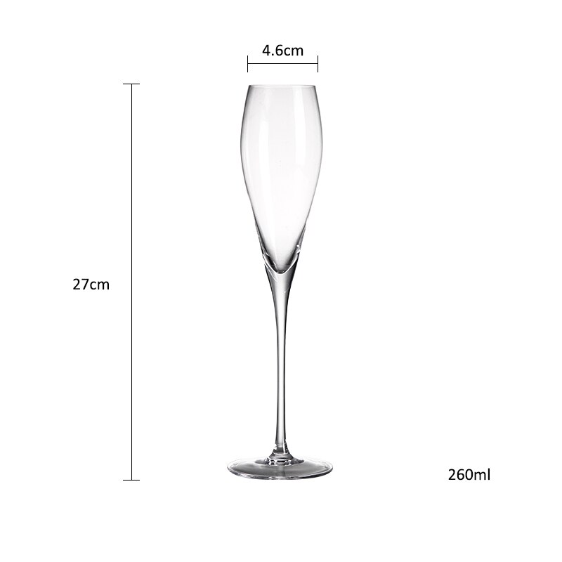 2 pakke 260ml gennemsigtig champagnekop blyfri krystalglas vin 920040: Default Title