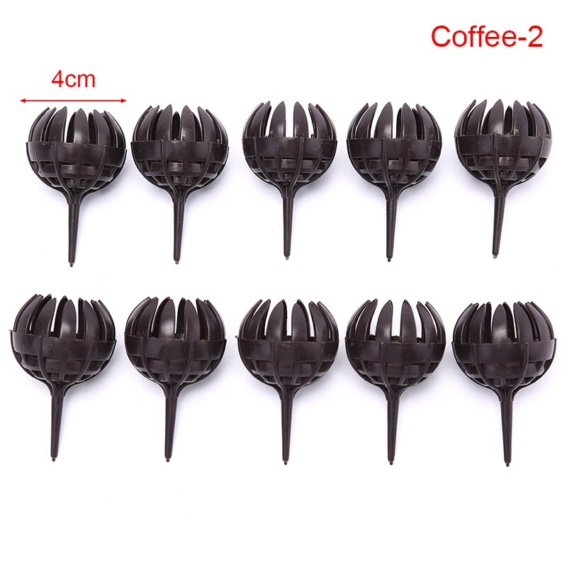 10Pcs/lot Automatic Fertilizer Plastic Baskets Planting Bonsai Tool Garden Supplies 2 Sizes: 4cm coffee