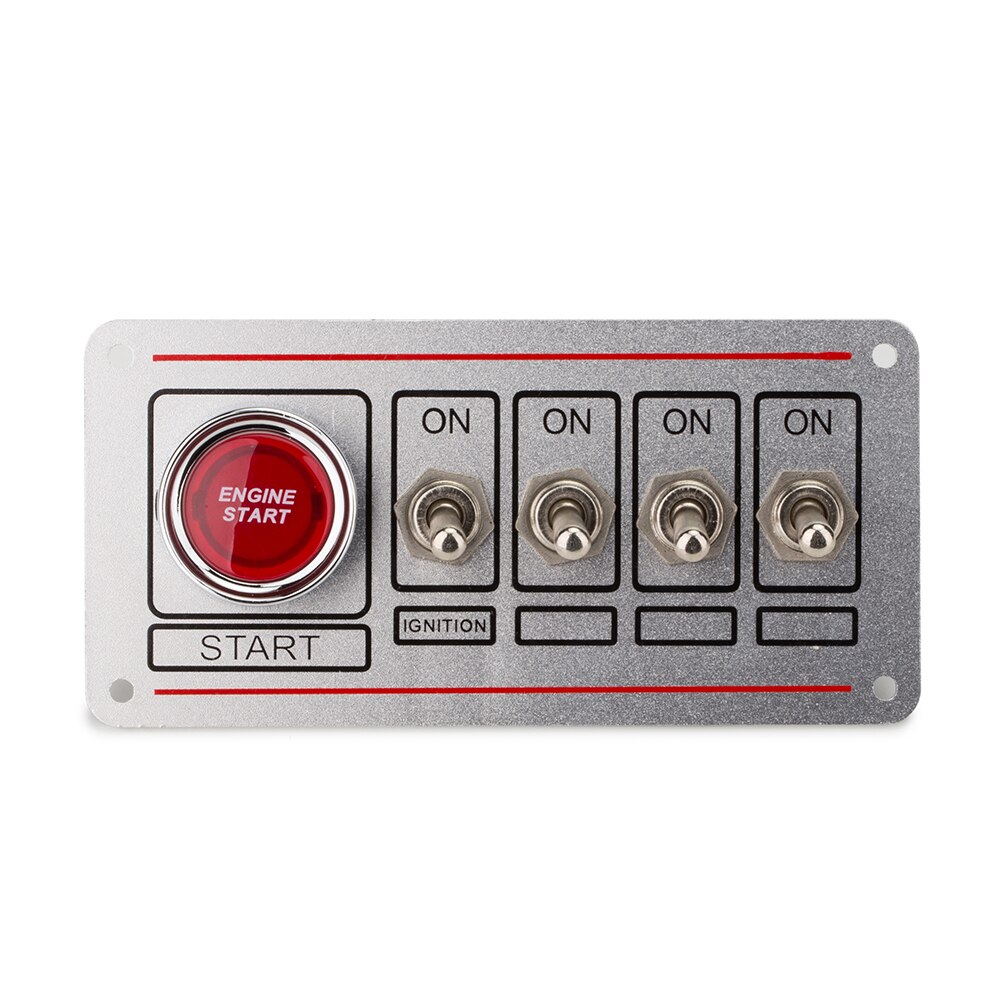 4 Pins Contactslot Panel Zwart Zilver Gezicht Automotive Ontsteking Accessoire Motor Elektrische Rocker