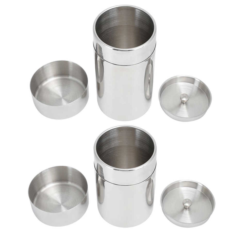 Tea Container Portable 304 Stainless Steel Sealed Tea Leaf Storage Jar Double Lids Kitchen Countertop Coffee Bean Container Tea