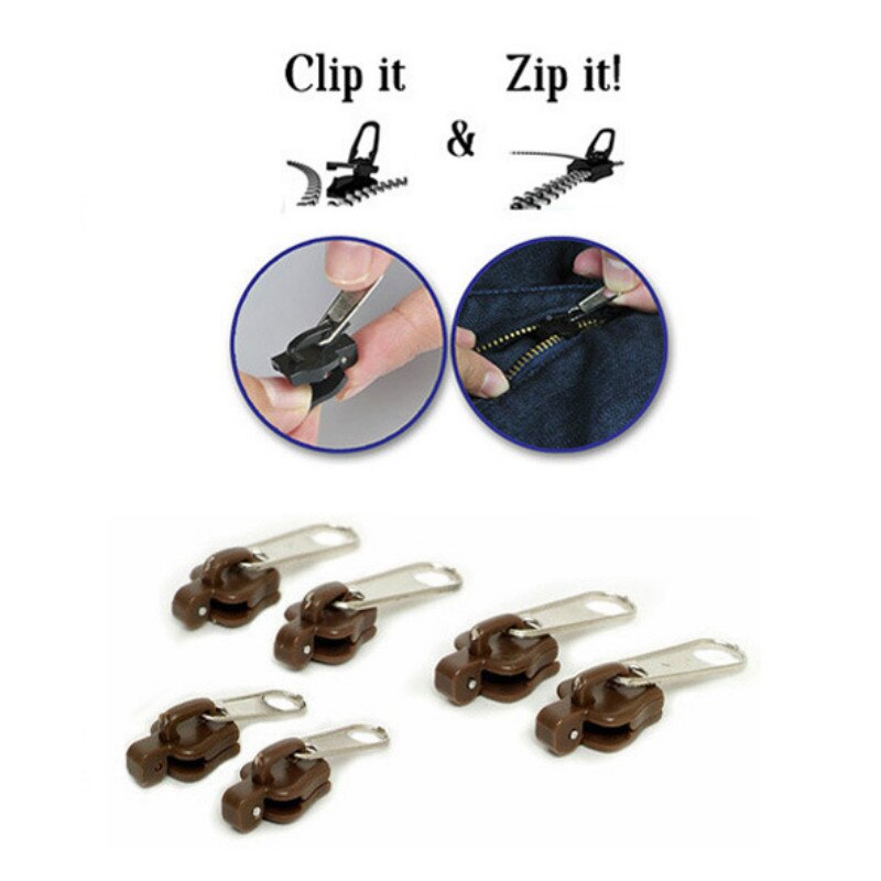 6PCS/Set Instant Zipper Fix Zipper Repair Kit Replacement Zip Slider Teeth Rescue Zippers For Sew