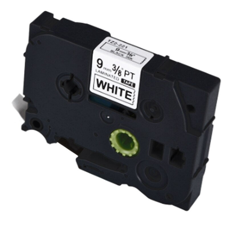 5Pcs Tze-221 9mm Black on White Tze221 Tz Tape for Brother P-Touch Label &amp; 1x Extension Adjustable Metal Bookends