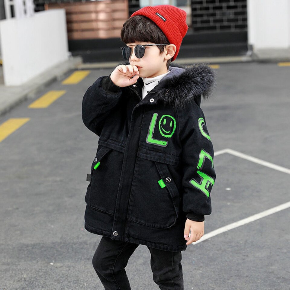 Jongens Winter Jas Kinderen Tiener Jongen Dikke Jas Kinderen Kleding Bont Parka Gewatteerde Parka 3 4 5 6 7 8 9 10 12 Years1