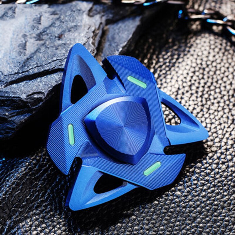 Luce luminosa di Metallo Colorati Fidget Spinner Mano Top Spinners Bagliore Nel Buio Luce Della Barretta di Alleviare Lo Stress Mano Spinner Giocattoli: Blue-Light