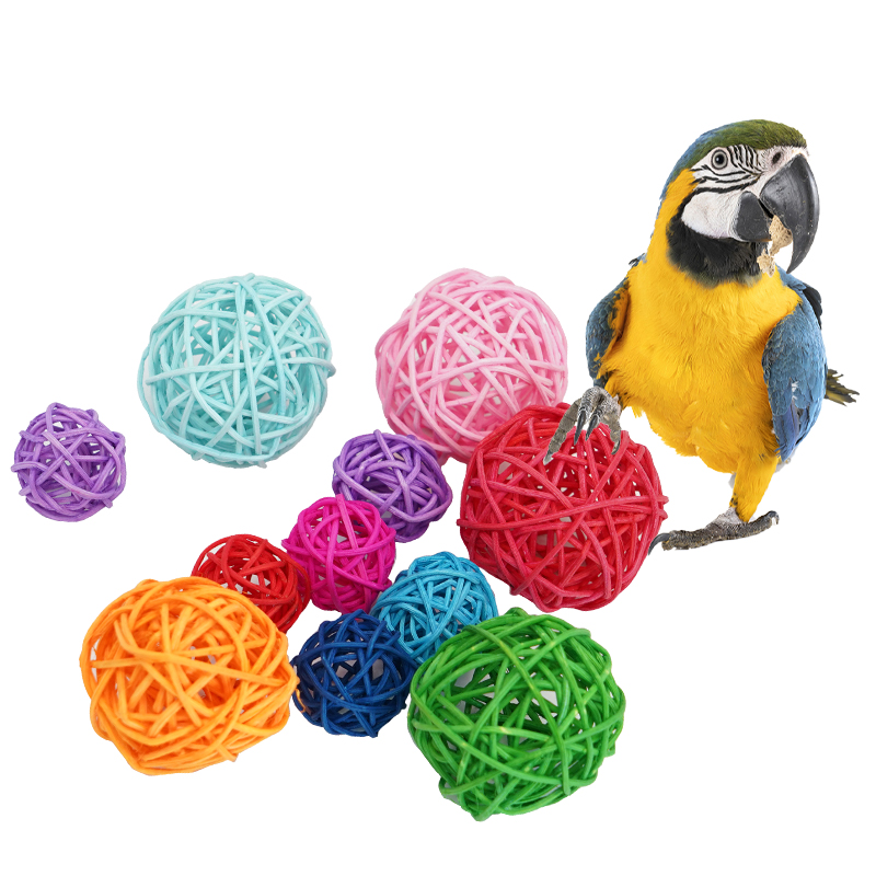 Jouets pour oiseaux de compagnie, jouets à mâcher, boule en rotin pour perroquet, perruche, perruche, calopsitte, jouets à mâcher, Cages pour perroquets, 5 pièces