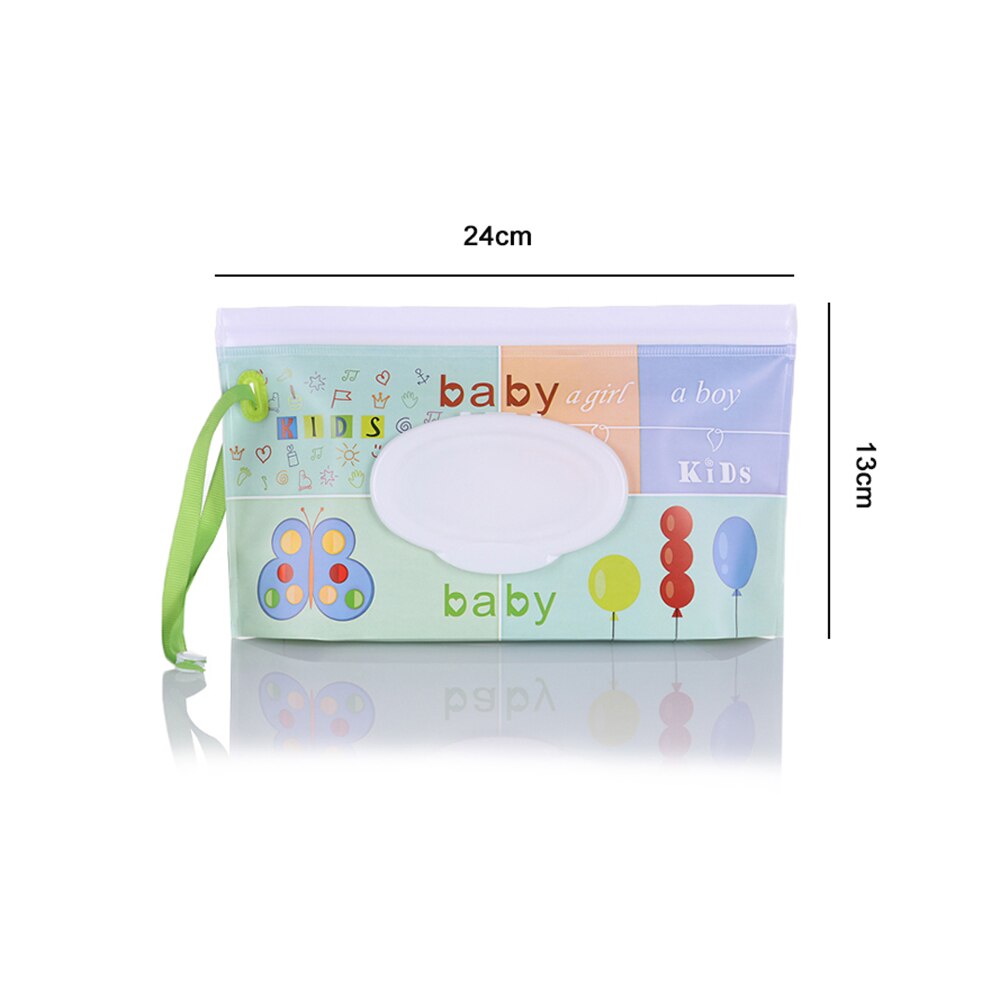 Portable Wet Wipes Bag Easy-carry Snap-strap Wipes Case Flip Cover Wet Wipes Container Stroller Self-sealing Cosmetic Pouch