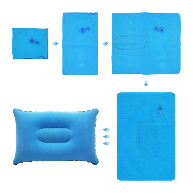 Opblaasbare Pvc Nylon Luchtkussens Draagbare Ultralight Camping Slaap Kussen Reizen Wandelen Strand Auto Vliegtuig Hoofd Rest Camp Gears