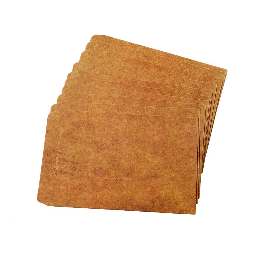 100 Pcs/lot Retro Style Brown Kraft Paper Envelope Postcard Invitation Letter Card Paper Bag Vintage Air Mail Envelope