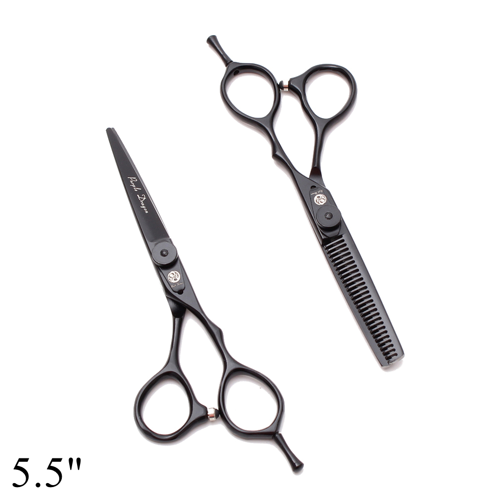 Purple Dragon 5.5 "6" JP 4440 ciseaux amincissants, ciseaux pour couper les cheveux, repose-doigt, Z9015: Z9015 Hei D 55N