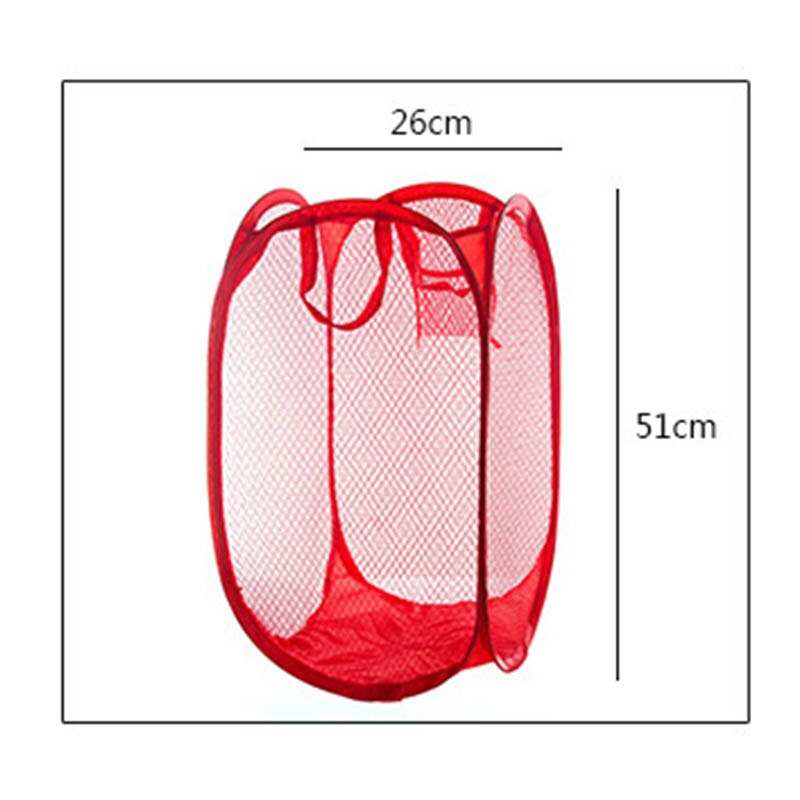 1pc foldbar vasketøjsopbevaringskurv børnelegetøjsopbevaring stor kapacitet nylon mesh sammenfoldelig pop-up vasketøjskurv