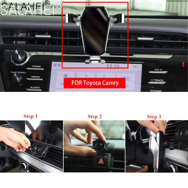Support de téléphone portable pour voiture pour Toyota Camry Auto intérieur tableau de bord pince de montage 360 degrés Rotation Support de téléphone Support