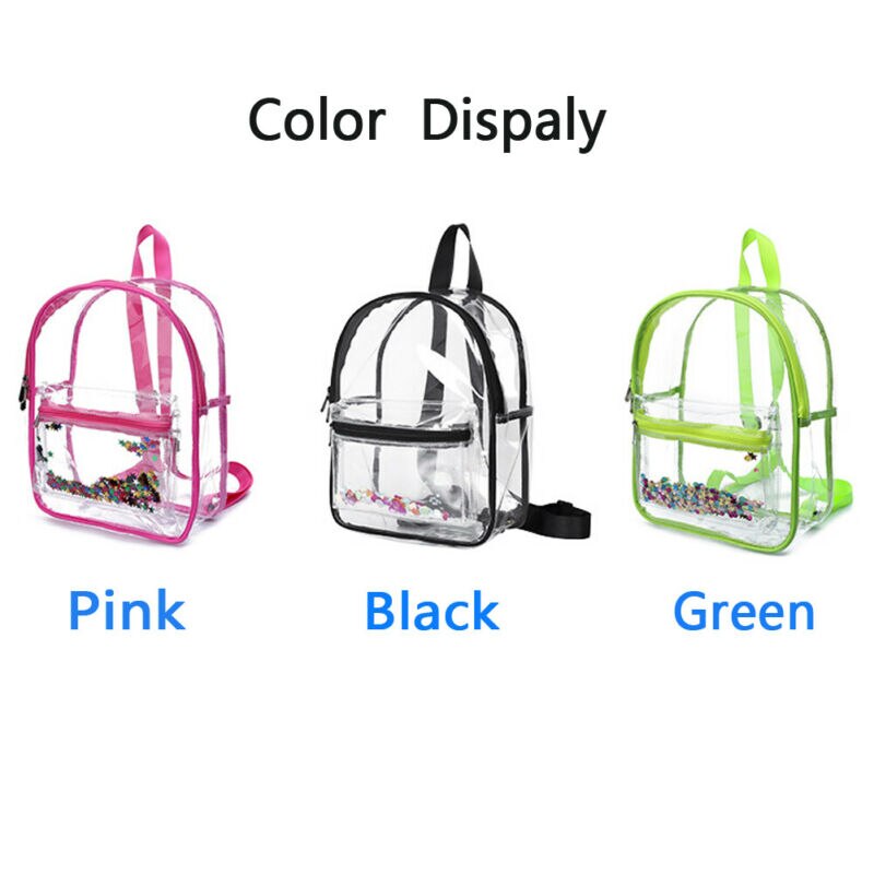 Large Clear Backpack PVC Plastic Heavy Duty Bag School Office Travel Security