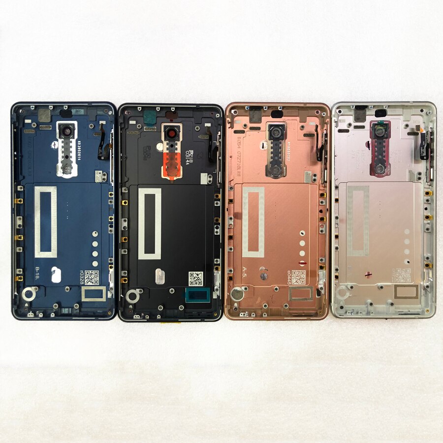 Original til nokia 5 ta-1053 1024 1044 enkelt hus mobiltelefon lcd midterste ramme bag batteri dør dæksel volumen afbryderknap