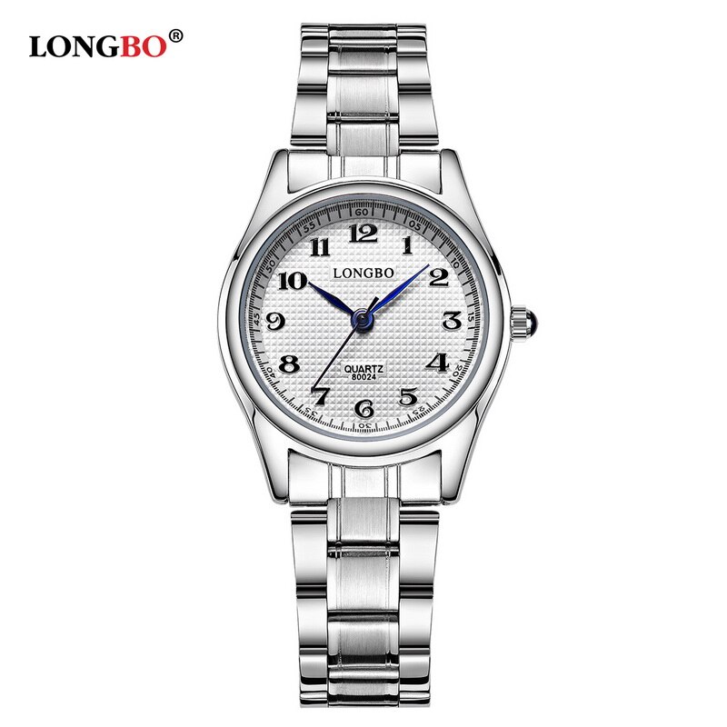 LONGBO Luxus Quarzuhr Casual Fashionsteel horloges mannen vrouwen paar horloge sport analoge horloge 80024 sinowatch winkel: women white