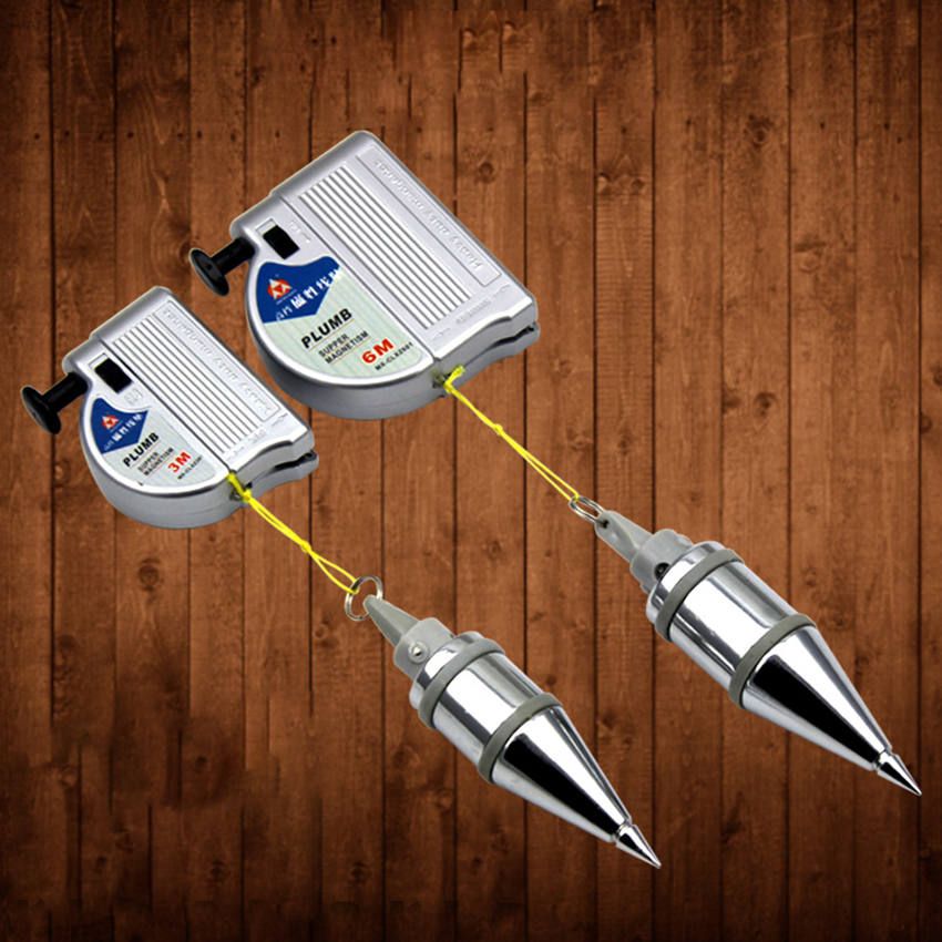 3/6 Meter Magnetische Lot Bob Setter Nivellierung Prüfung Verticalit Messung Werkzeug Versenkbare Linie Spule Hängen Draht Hammer Hand Werkzeuge