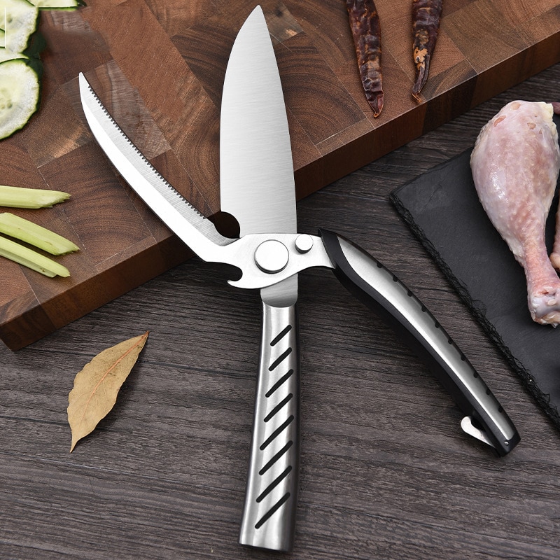 Multi-function Stainless Steel Chopper Kitchen Scissors Shears Detachable Chicken Bones Scissor Vegetable Cutter Chef Knife Tool