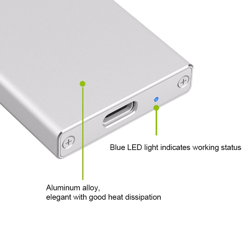 ZUCZUG Alluminio USB3.1 Tipo-C mSATA SSD Enclosure USB3.0 mSATA SSD Caso di Fissaggio A Vite Con Cavo Dati Per Finestre /Linux/Mac