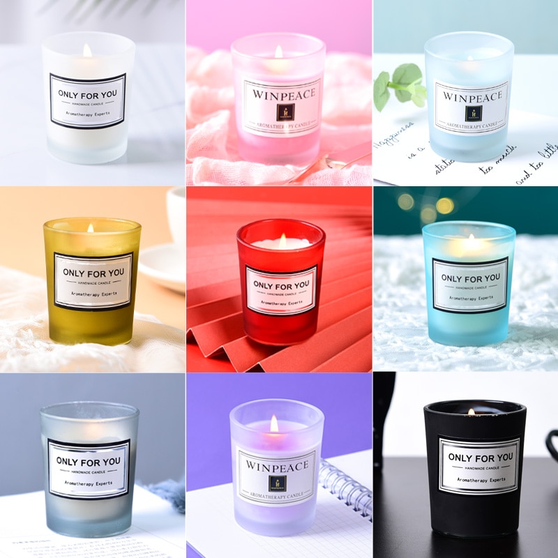 Färg hem födelsedag ljus söt burk glas doft rund bröllop nordisk modern mini romantiska dekorationer velas heminredning  by75ca