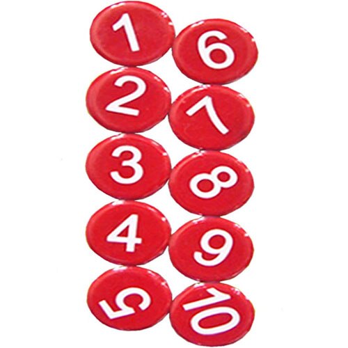 XRHYY 1-10 Arabic Number Round Fridge Magnets Refrigerator Whiteboard Map Calendar Lockers File Cabinets For School Home Office: Red