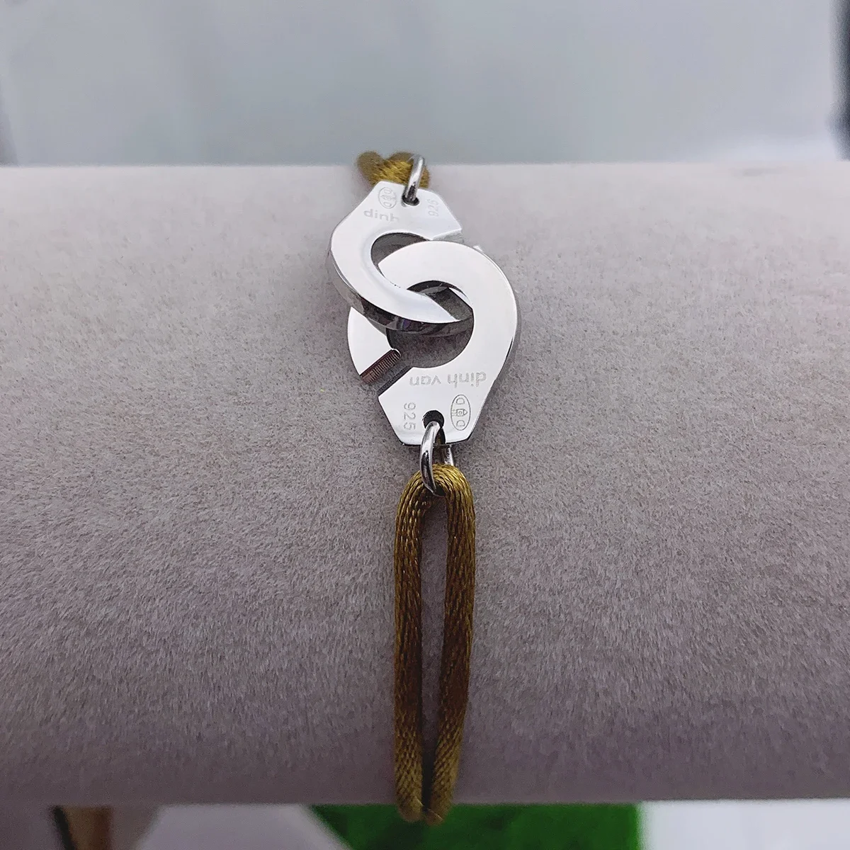 Esposas de acero inoxidable 316 de , pulsera de esposas de cuerda ajustable, bisutería Menottes, pulsera Corde para joyería de mujer: Color marrón amarillo