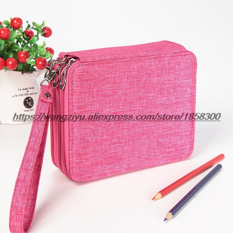 Kemila 72 Houders Waterdichte Handy School Potloden Case Grote Capaciteit Gekleurde Potlood Tas Voor Student Kunst Levert: Bordeauxrood