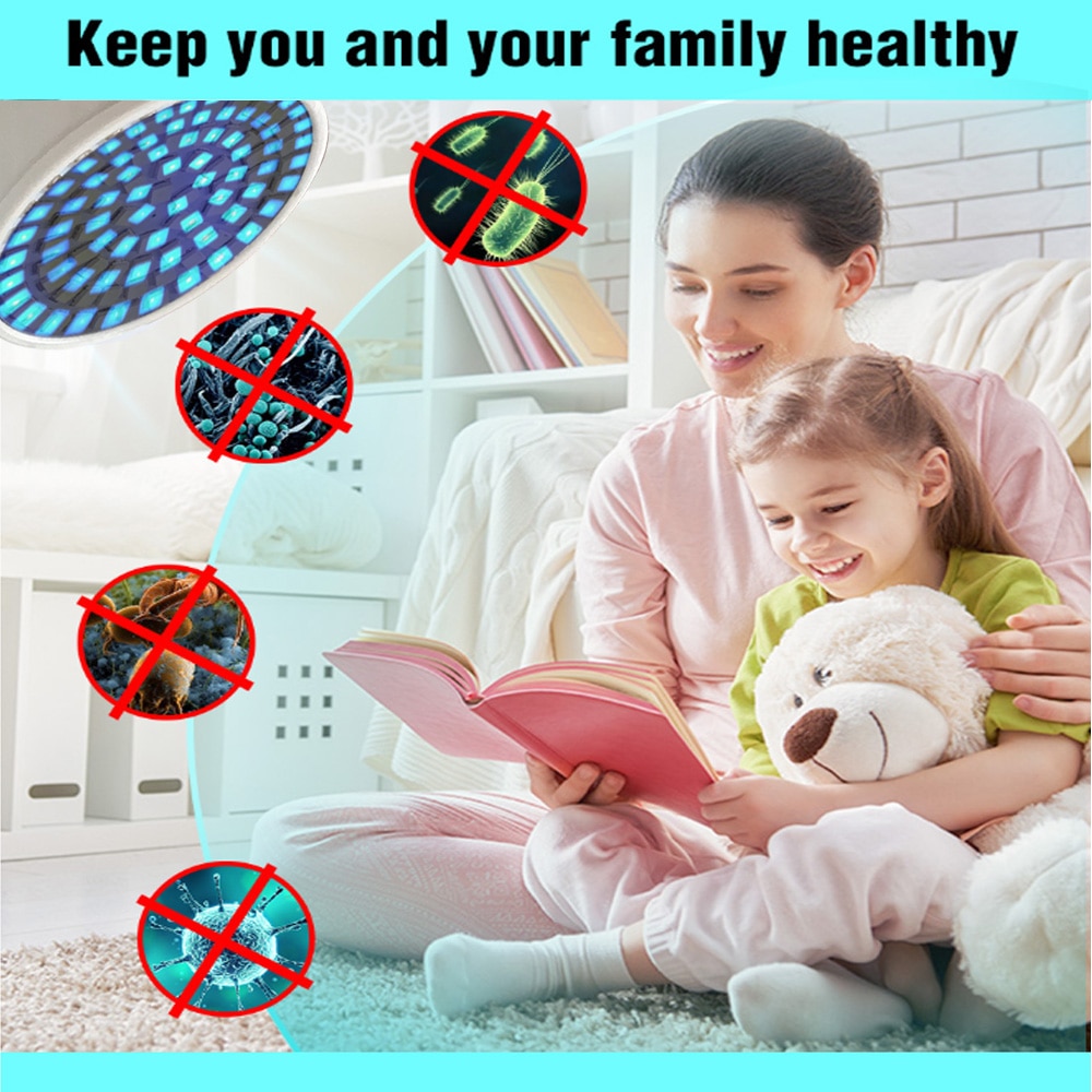 UV Light 255nm UVC Germicidal Lamp Disinfection Bulb LEDs E27 Kill Mite Corn Shape Sterilizing Bedroom 220Ｖ