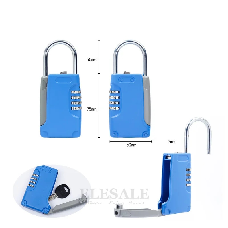4-Digital Password Combination Lock With Hook Hidden Key Safe Box Mini Metal Secret Box For Home Villa Car Caravan
