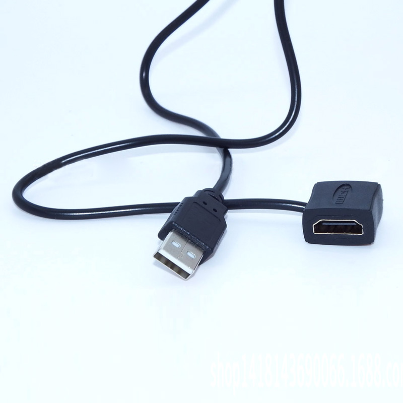 USB 2.0 Male Charger Cable Adapter 50cm HDMI Male to Female 10820P Support 3D video recorder With HDTV Converter USB power Cable