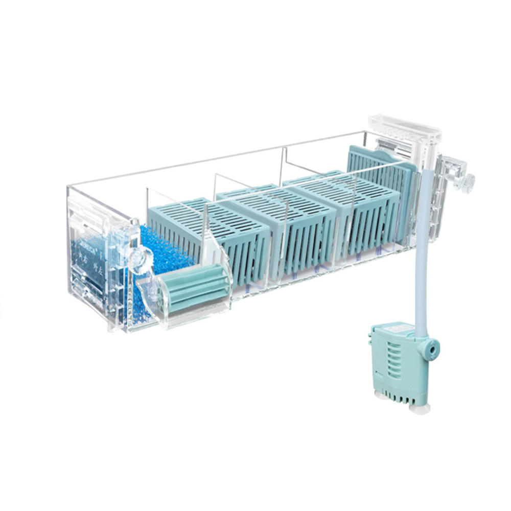 Aquarium Wall-Mounted Waterfall Filter Roller, ,Circulating Oxygen genation,Multi-Layer Fish Tank Top Filter