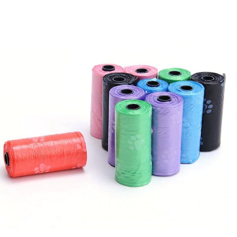 Print Pet Waste Paw Bag 15pcs/Roll Pet Waste Bag 6x2.5cm Strong Load-bearing DC156