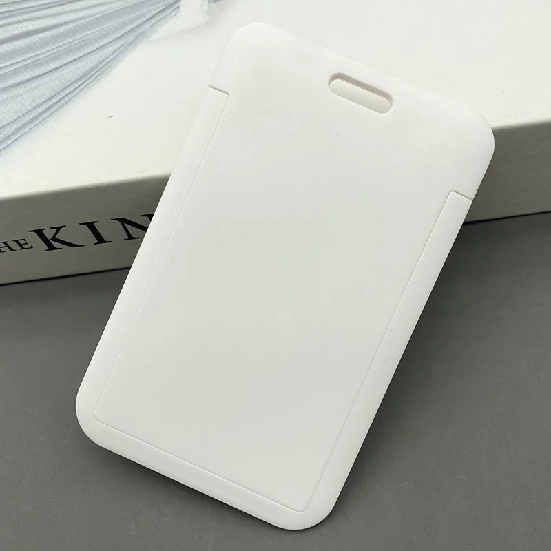 Gorący bubel kobiety mężczyźni etui na dowód osobisty portfel moda Student Bus ID Business Slide Card osłona z uchwytem etui na torebkę: White