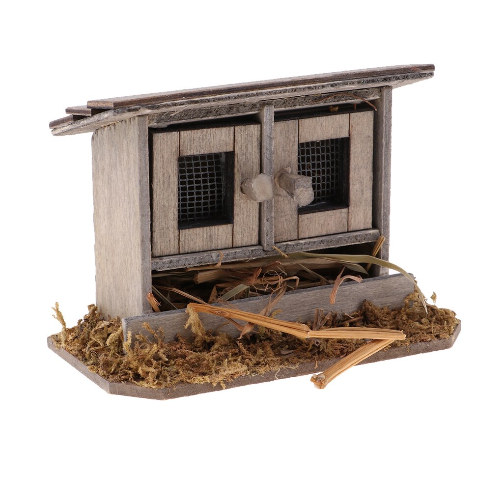1/12 Kippenhok Nest Kip Tuin Outdoor Miniaturen Craft Voor Diy Tuin Decoratie Accessoires