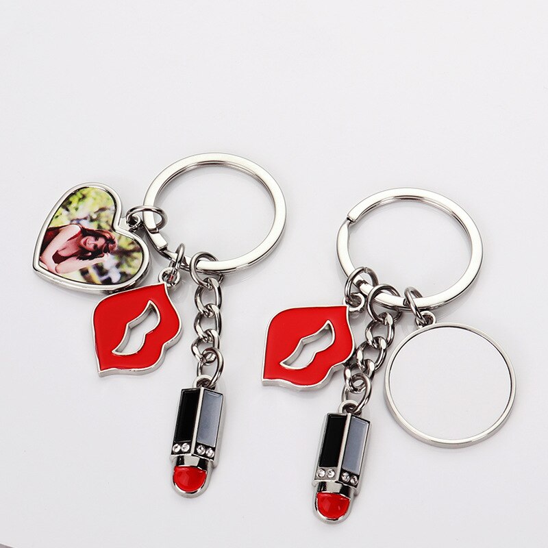 5PCS Bulk Blank Sublimation Cute Keychain Holder with Printable Metal Plate for Heat Transfer Sublimation Blanks Products