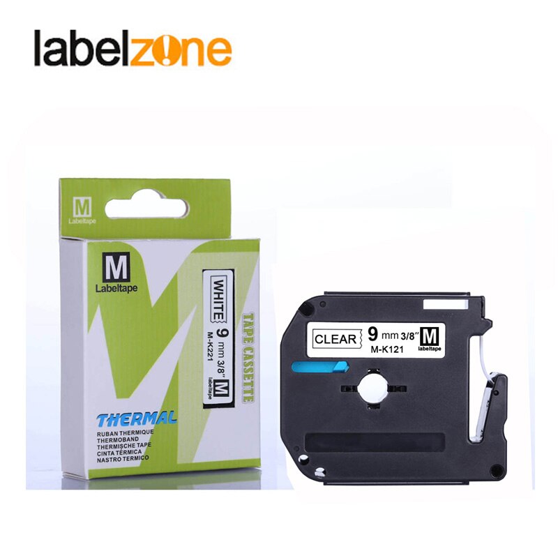 9mm Zwart op helder MK121 Labeltapes Compatibel Brother p-touch Printer lint cassette M-K121 MK-121 mk121 m121 voor brother