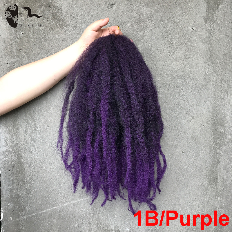 Syntetiskt fläthår 1 st/lot afro marley hair crochet diy flätor frisyrförlängning hög temperatur 18 & #39 ;& #39 ; xishixiuhair: 1b- lila