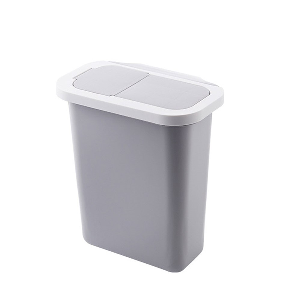 Cabinet Mounted Trash Can Wall-mounted Kitchen Garbage Bin Dustbin with Lid HKS99: gray A