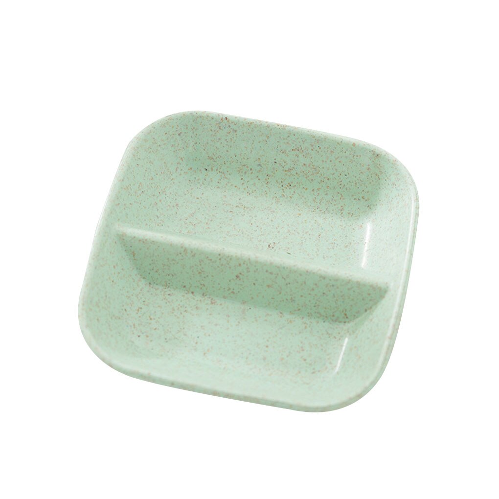 Wheat Straw Square Divided Seasoning Dishes Table Sauce Container Kitchen Cutlery Snack Plate for sushi Dumpling: NO1