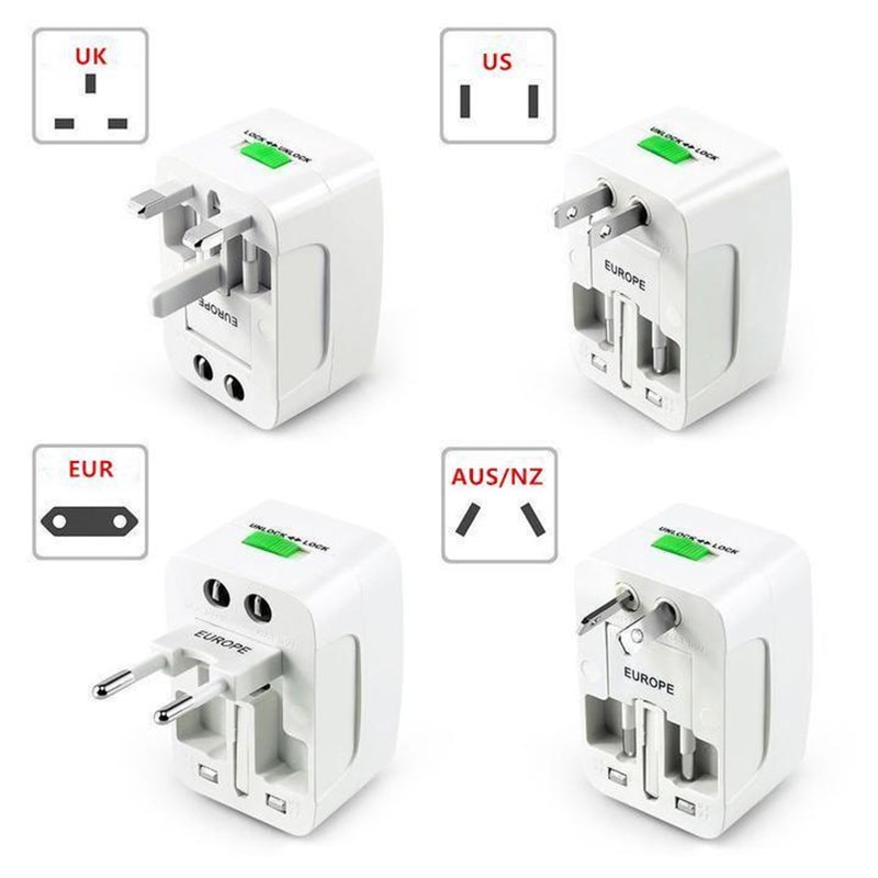 US AU NZ Europe & Universal AC Worldwide Travel Camping Adapter Outlet Converter Power Plug