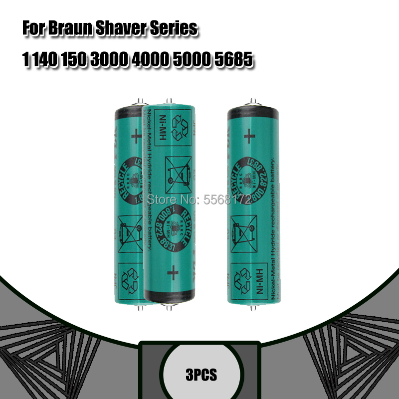 Braun rakapparat batteri 150s-1 320s-4 380s-4 390cc-4 350cc-4 330 1.2v ni-mh uppladdningsbart batteri för fdk: 3 st