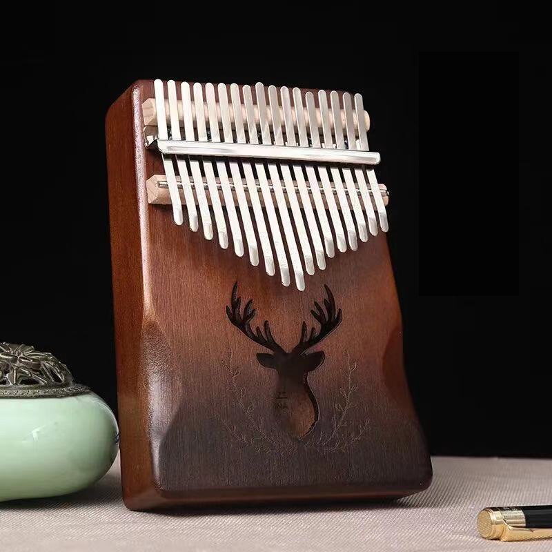 Kalimba de 17 teclas, Piano de pulgar de madera de caoba de , cuerpo Mbira de África, instrumentos musicales con accesorios: Wood Color 3
