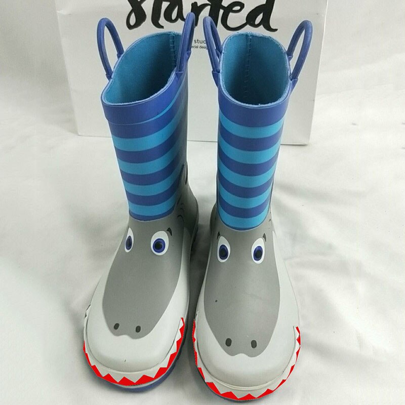 Cool enfants bottes de pluie printemps bébé filles requin bottes de pluie en caoutchouc chaussures enfant en bas âge garçons bottes de pluie: 27