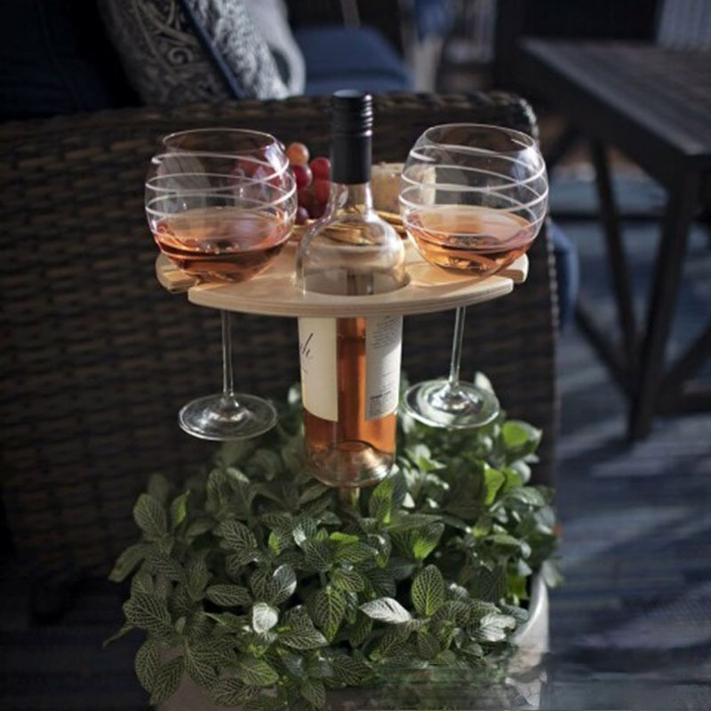 Outdoor Wine Table Outdoor Beach Inserted Into The Ground Wine Rack Outskirts Picnic Cross Border Folding Portable Wine Table