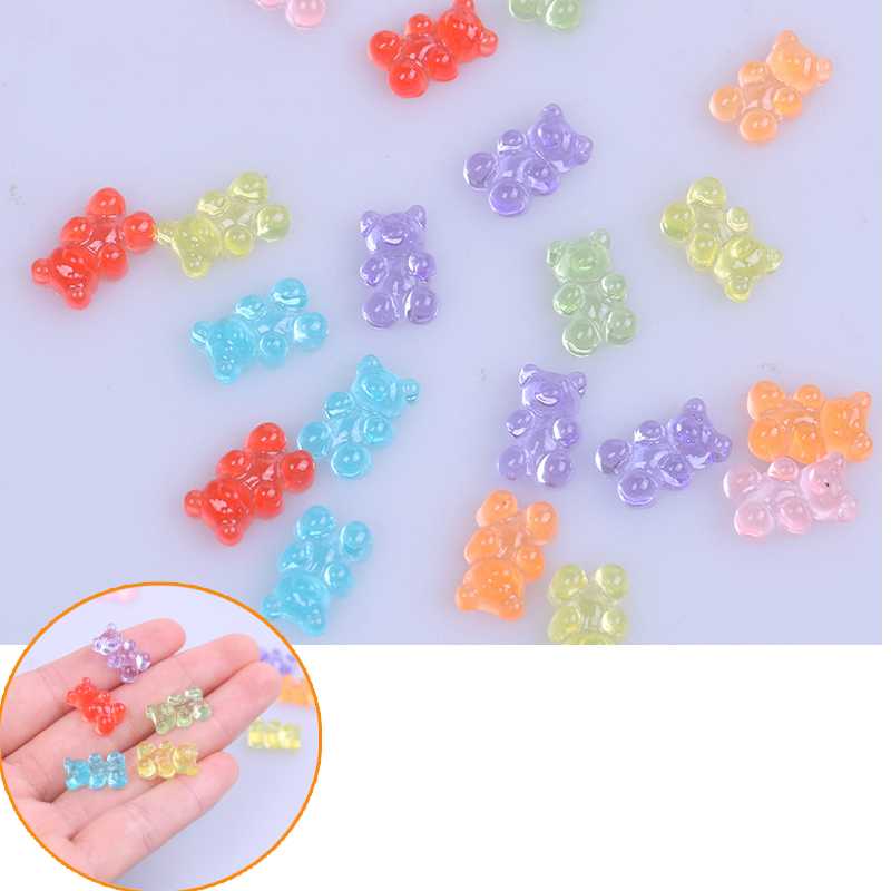 10/20Pcs Slime Charms Cute Mini Bear Resin Plasticine Slime Accessories Beads Making Supplies For Kids DIY Scrapbooking Crafts