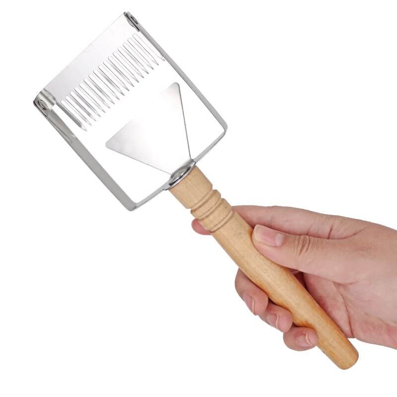 Narzędzia pszczelarskie miód widelec skrobak drewniany uchwyt o strukturze plastra miodu Uncapping widelec Apicultura sprzęt pszczelarski