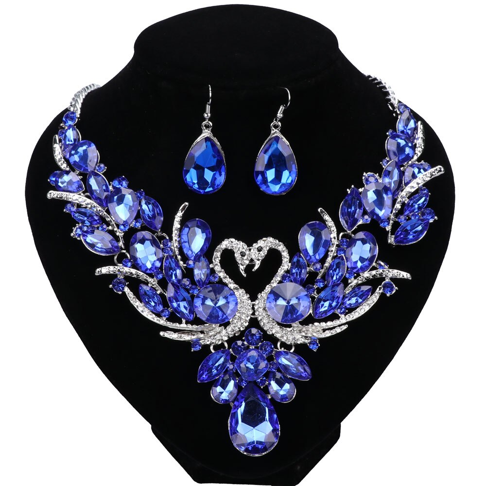 Nigeriaanse Sieraden Set Voor Vrouwen Paars Kwastje Oorbellen Ketting Set Banket Jurk Accessoire Bridal Indian Sieraden: 6