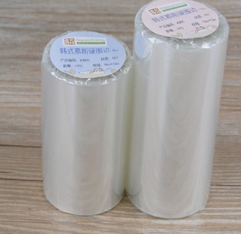 2 x taartrandfolie, transparante acetaatrol, acetaat taartstroken