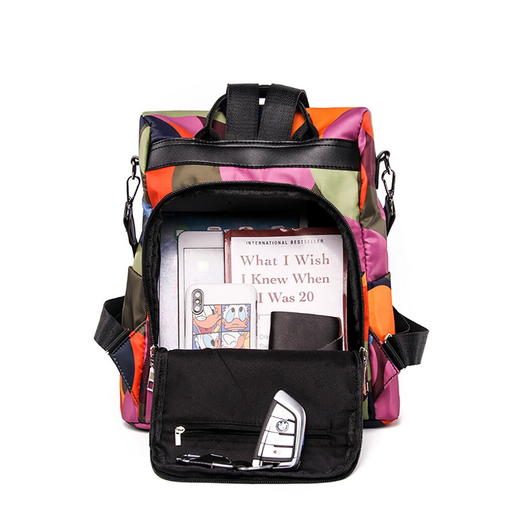 Damemerke vanntett nylon ryggsekk tyverisikring ryggsekk dame skolesekk med stor kapasitet mochilas mujer  #t3g
