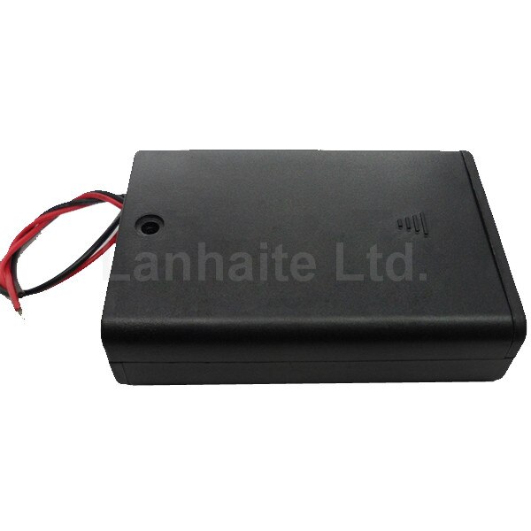 4.5 V 3 x AA Batterij Houder Case met 16 cm Leads, Cover en Switch-Volledige Verzegelde