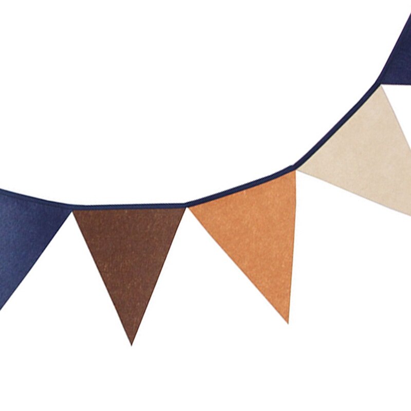 1Stck 2,8 M Länge 12 Fahnen Braun nicht gewebte Stoff Hochzeit Banner Geburtstag Party Dekoration Vlies Wimpel Baby Zimmer Deko Fahnen